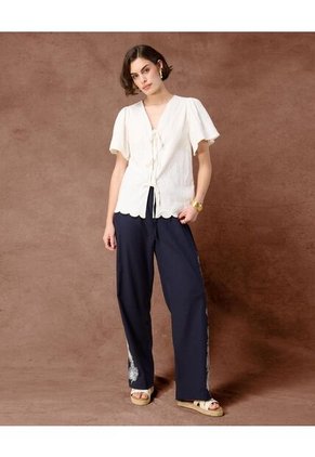 Blusa  Para Mujer Manga Corta Color Blanco Marca Patprimo #30123661