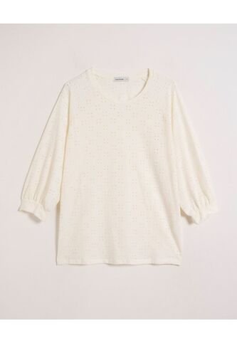 Camiseta  Para Mujer Manga 3/4 Cuello Redondo Color Crema Marca Patprimo #30093801 Patprimo