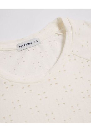 Camiseta  Para Mujer Manga 3/4 Cuello Redondo Color Crema Marca Patprimo #30093801