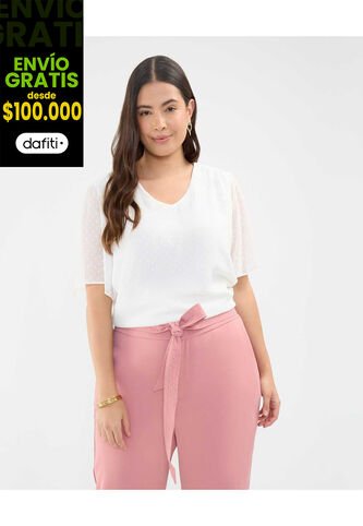 Blusa Para Mujer Manga Corta Color Blanco Marca Patprimo #14121373 Patprimo