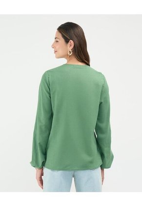 Blusa Para Mujer Manga Larga Color Verde Oscuro Marca Patprimo #30123468