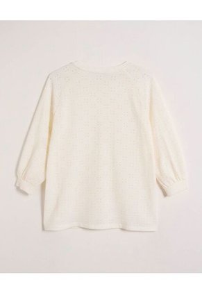 Camiseta  Para Mujer Manga 3/4 Cuello Redondo Color Crema Marca Patprimo #30093801