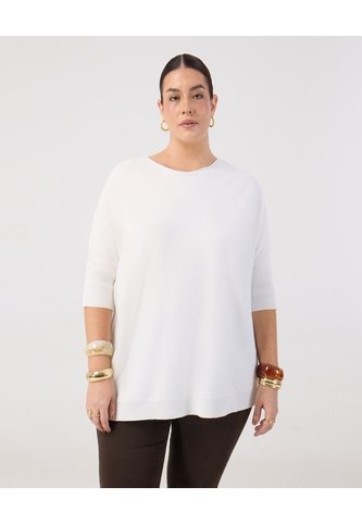 Saco Manga Media Acanalada  Curvy  Para Mujer Blanco Patprimo Patprimo