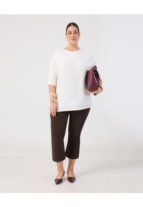 Saco Manga Media Acanalada  Curvy  Para Mujer Blanco Patprimo