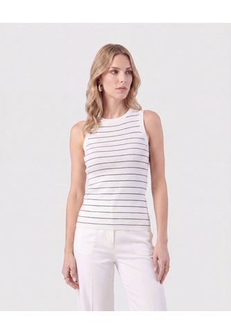 Camiseta Esqueleto En Rib   Para Mujer Blanco Patprimo Patprimo