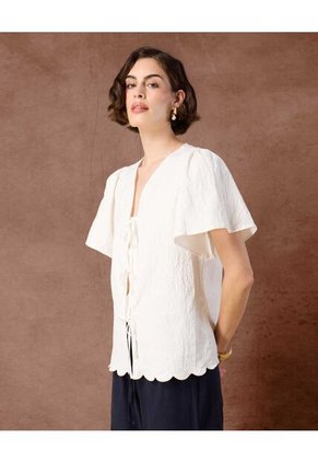 Blusa  Para Mujer Manga Corta Color Blanco Marca Patprimo #30123661