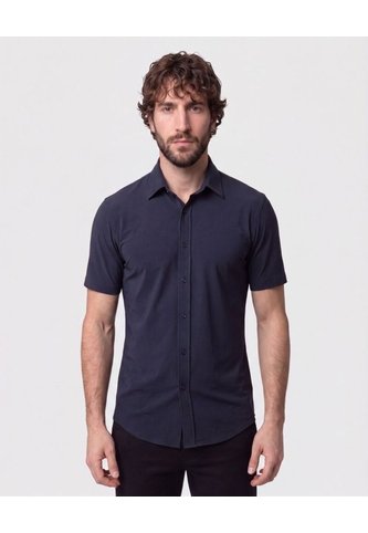 Camisa Manga Corta De Punto   Para Hombre Azul Patprimo Patprimo