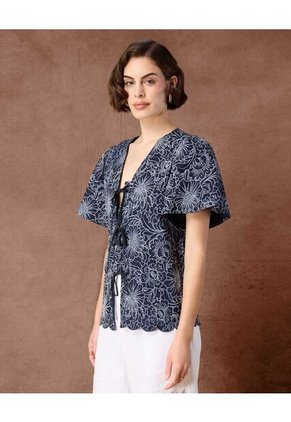 Blusa  Para Mujer Manga Corta Color Azul Marca Patprimo #30123661