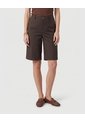 Bermuda Con Pasadores   Para Mujer Café Patprimo de Patprimo