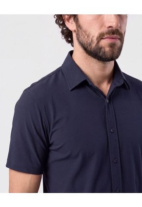 Camisa Manga Corta De Punto Para Hombre Azul Patprimo