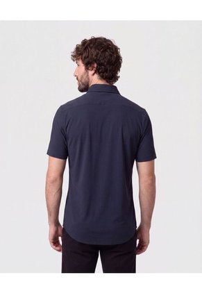 Camisa Manga Corta De Punto Para Hombre Azul Patprimo