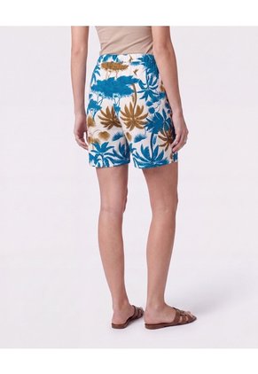 Bermuda Con Cintura Elástica Para Mujer Azul Patprimo