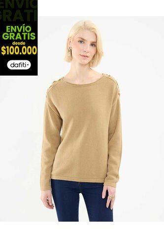 Saco Para Mujer Cuello Redondo Color Café  Marca Patprimo #30330601 Patprimo