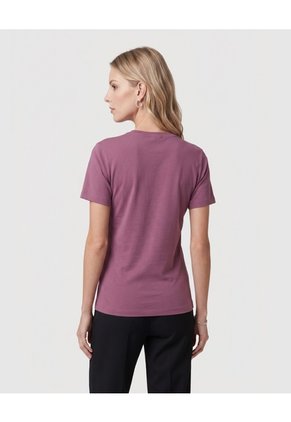 Camiseta Con Flor En Relieve   Para Mujer Vino Patprimo