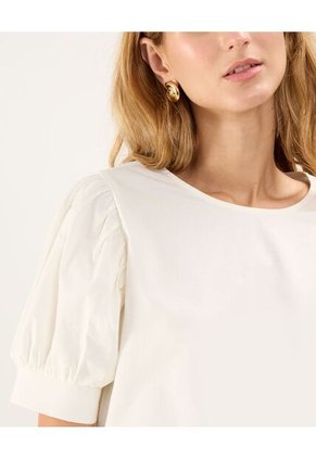 Blusa Para Mujer Manga Corta Color Crema Marca Patprimo #30123432