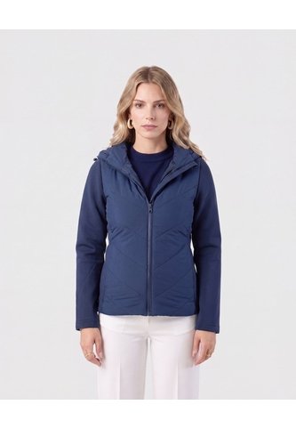 Chaqueta Acolchada Con Capota   Para Mujer Azul Patprimo Patprimo