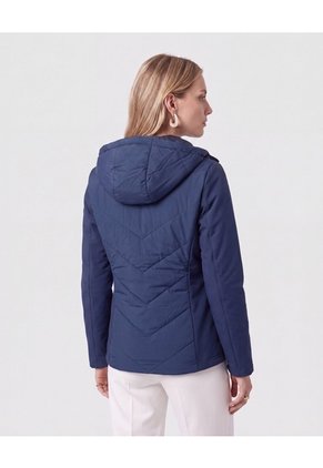 Chaqueta Acolchada Con Capota Para Mujer Azul Patprimo
