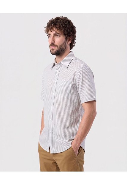 Camisa Listrada   Para Hombre Azul Patprimo