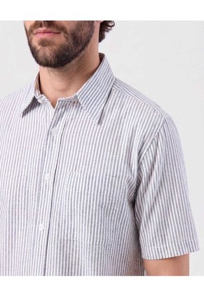 Camisa Listrada   Para Hombre Azul Patprimo