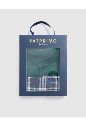 Pijama Corta Con Botones Para Hombre Verde Patprimo