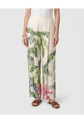 Pantalón Fluidos Con Prenses Para Mujer Verde Patprimo