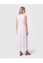Vestido Midi Cruzado Con Prenses   Para Mujer Blanco Patprimo de Patprimo