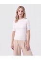Camiseta De Punto Cuello Redondo   Para Mujer Blanco Patprimo de Patprimo