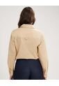 Camisa Unicolor Con Bolsillos  Para Mujer Beige Patprimo de Patprimo