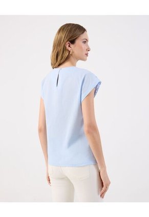 Blusa Para Mujer Manga Corta Color Azul Marca Patprimo #30123622