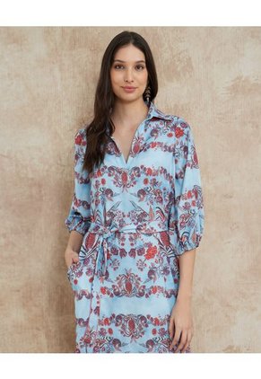 Vestido Para Mujer Manga 3/4 Color Azul Claro Marca Patprimo #30170996