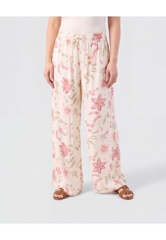 Pantalón Fluido Estampado   Para Mujer Crema Patprimo Patprimo