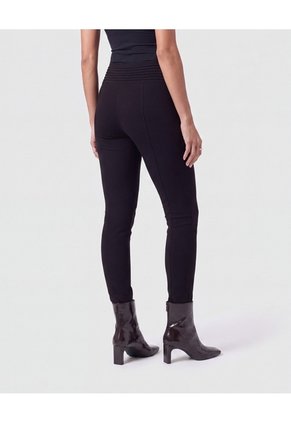 Leggins Con Alforzas Pretina   Para Mujer Negro Patprimo