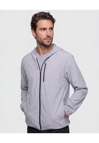 Chaqueta Rompevientos Con Capucha   Para Hombre Gris Patprimo Patprimo