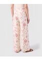 Pantalón Fluido Estampado   Para Mujer Crema Patprimo de Patprimo