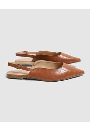 Zapato Destalonado Punta Fina   Para Mujer Café Patprimo