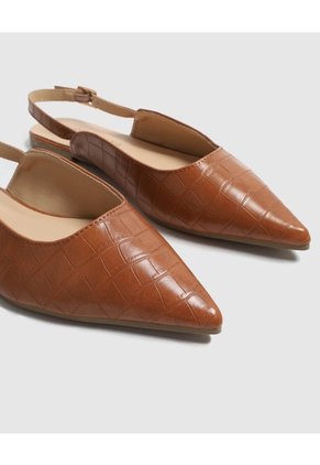 Zapato Destalonado Punta Fina   Para Mujer Café Patprimo