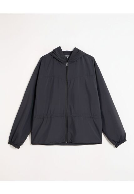 Chaqueta Rompevientos  Capucha Ajustable  Para Mujer Negro Patprimo