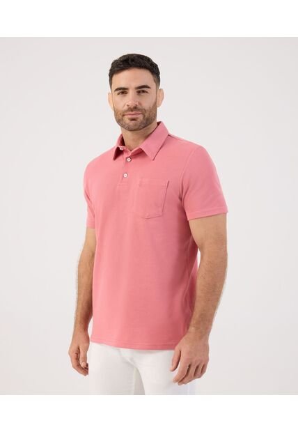 Polo Con Bolsillo   Para Hombre Rosa Patprimo