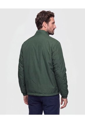 Chaqueta Doble Faz Con Cuello Alto Para Hombre Verde Patprimo