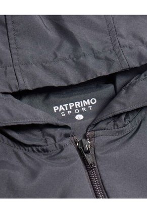Chaqueta Rompevientos Capucha Ajustable Para Mujer Negro Patprimo