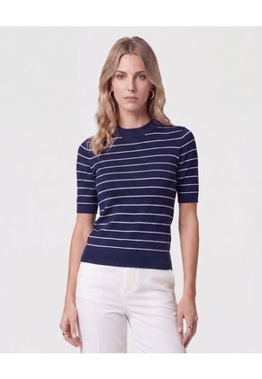 Camiseta En Tejido De Punto Para Mujer Azul Patprimo