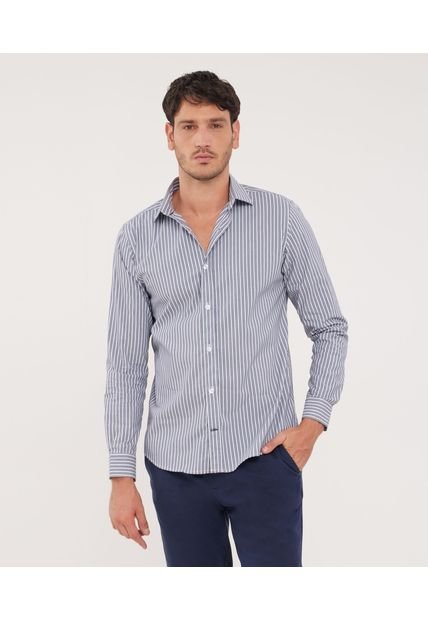 Camisa Para Hombre Manga Larga Con Bolsillo Color Azul  Marca Patprimo #44012899