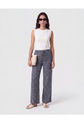 Pantalón De Bota Ancha Con Cordón Para Mujer Azul Patprimo