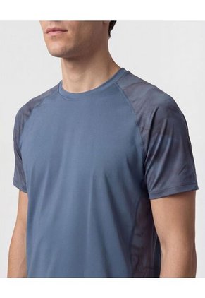 Camiseta Deportiva De Manga Ranglán  Para Hombre Azul Patprimo