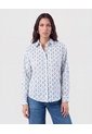 Camisa De Cuello Clásico   Para Mujer Azul Patprimo de Patprimo