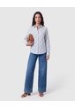 Camisa De Cuello Clásico   Para Mujer Azul Patprimo de Patprimo