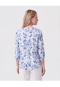 Blusa Cuello V Manga 3/4   Para Mujer Azul Patprimo de Patprimo