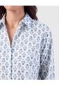 Camisa De Cuello Clásico   Para Mujer Azul Patprimo de Patprimo
