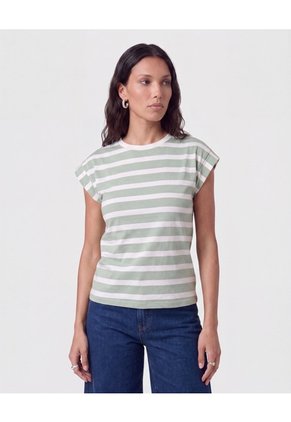 Camiseta Con Hombro Estructurado Para Mujer Verde Patprimo