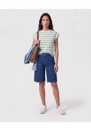 Camiseta Con Hombro Estructurado Para Mujer Verde Patprimo